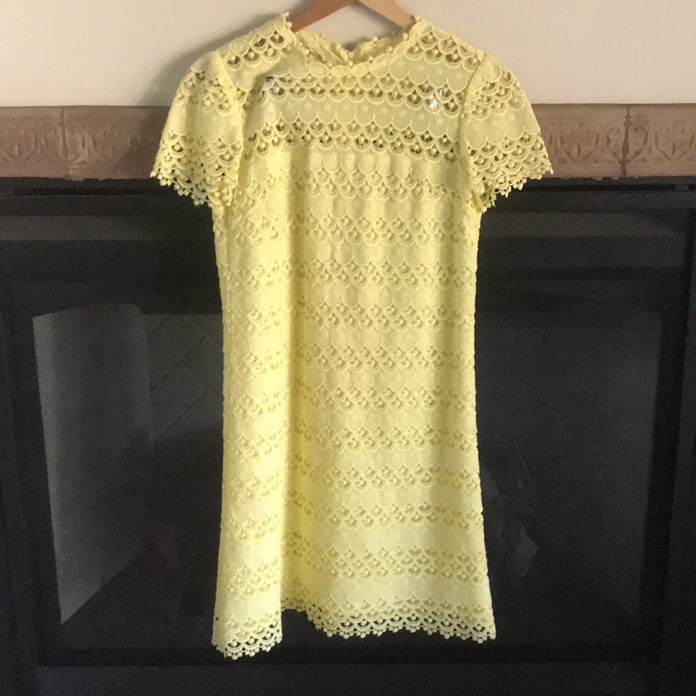 Vintage Yellow Scallop Dress